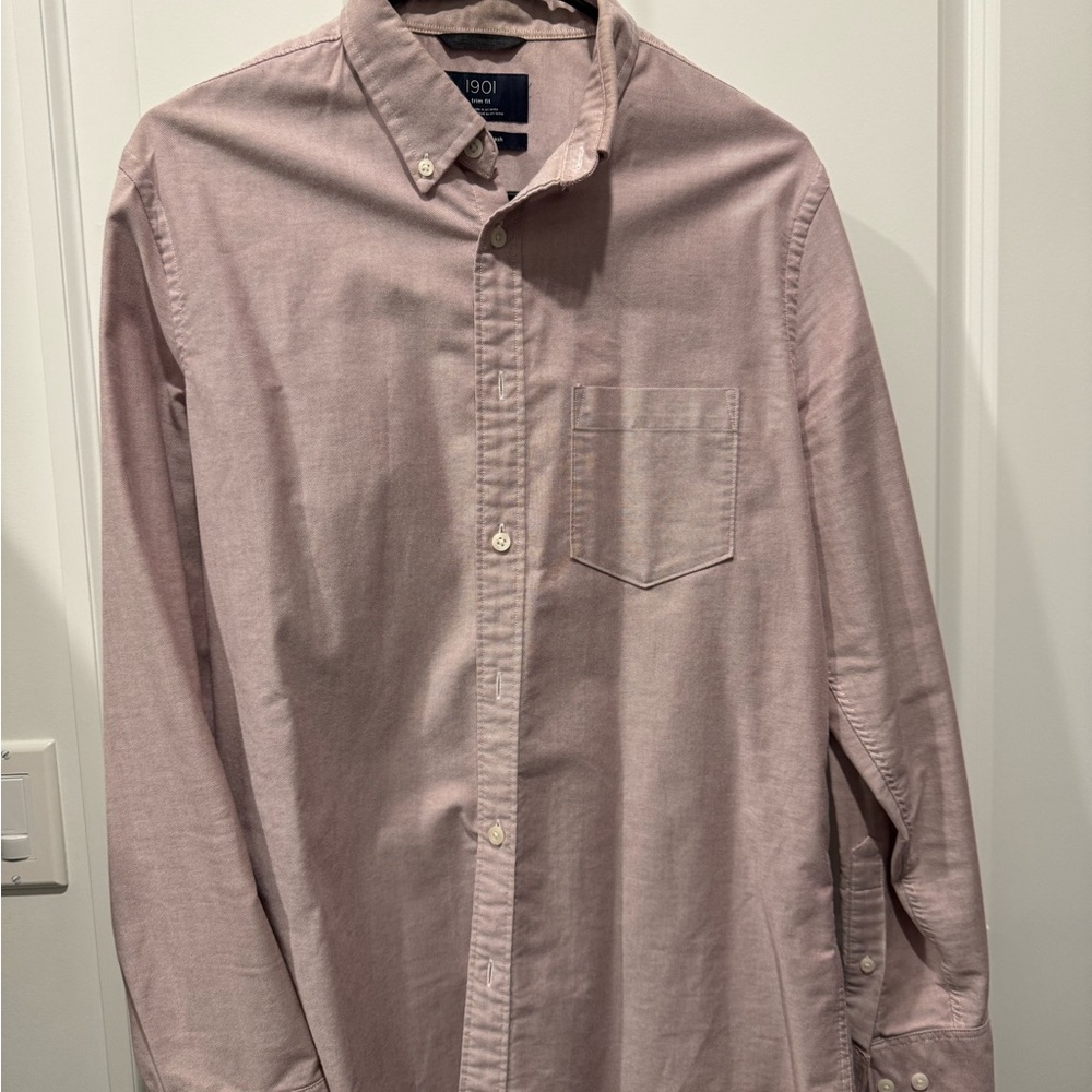 1901 Men's Casual Light Pink Button-Down Shirt
